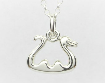 Loch Ness Monster Pendant  925 Sterling Silver