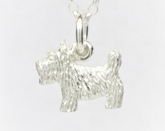 Sterling Silver 925 Wee Scottie Dog Pendant