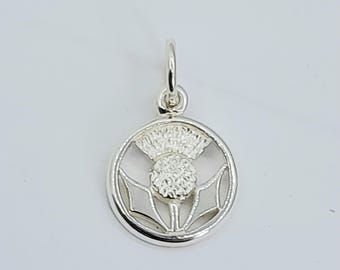 Sterling Silver 925 handmade in Scotland designer stylised modern fun and funky thistle charm