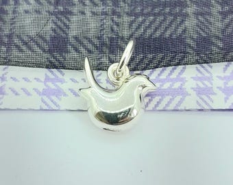 Sterling Silver Birdie Charm, Handmade in Scotland