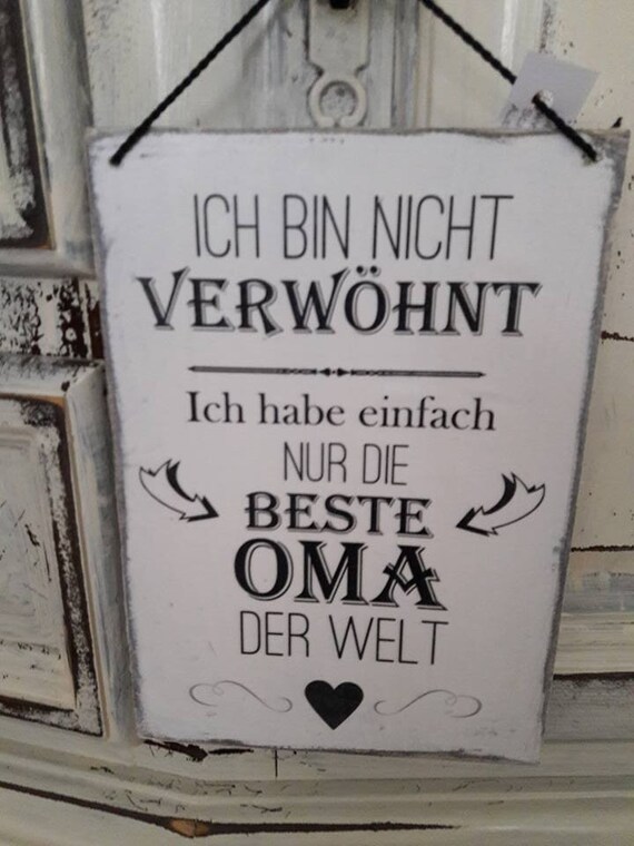 Schild mit Spruch Beste Oma Etsy