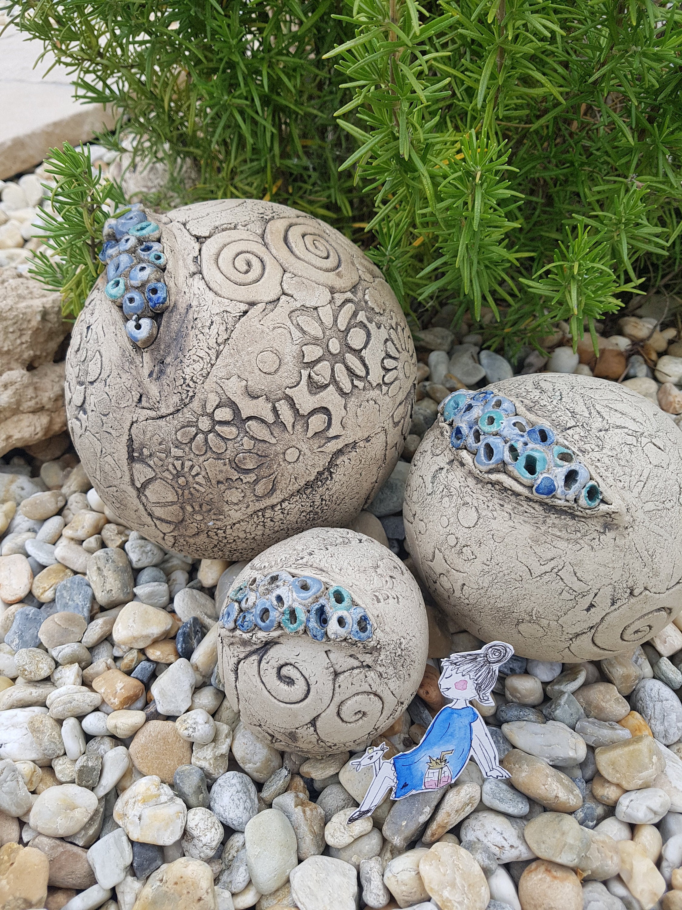 Ceramic ball ceramic garden art garden ball ceramic Etsy