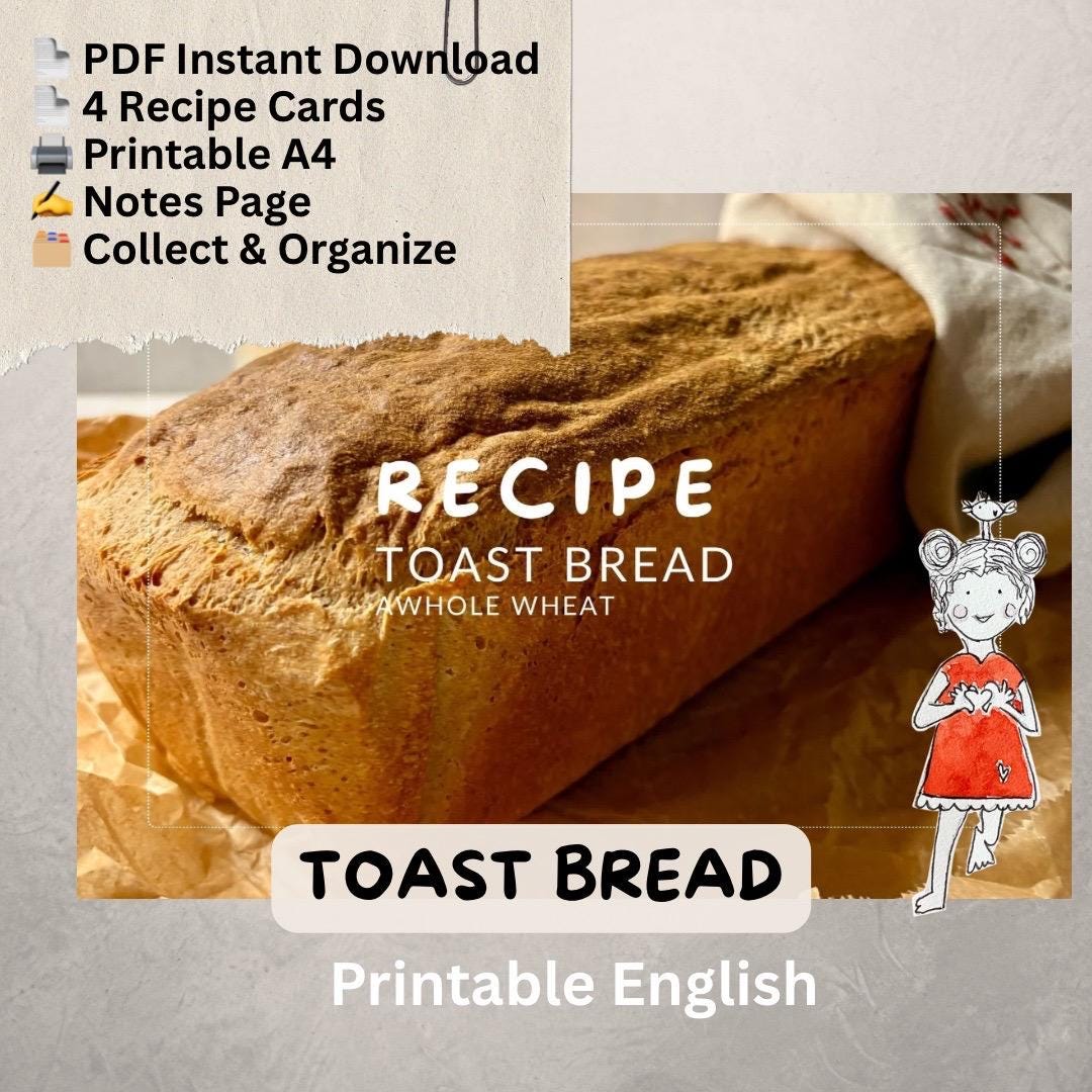 Printable Basic Toast Toast Recipe | Whole Grain Recipe, Easy Bread | Bread PDF, Poolish ...