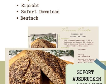 Sourdough bread | Seeded bread | Rustic bread | Whole wheat bread (PDF) | Protein bread, gift bread | Baking instructions | Easy bread recipes | Bread gift