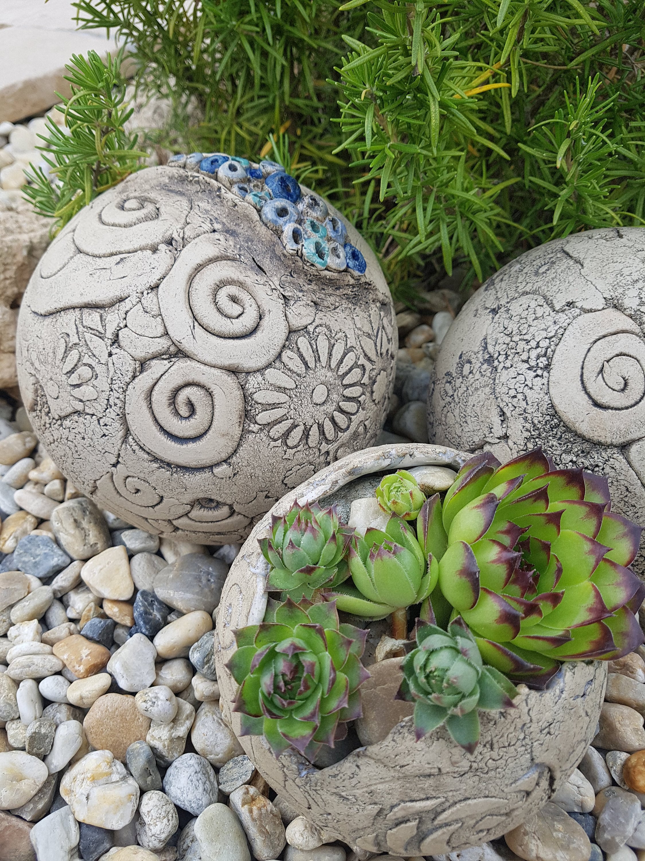 Ceramic ball ceramic garden art garden ball ceramic Etsy