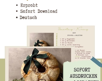 Bread like from the baker | Bread recipe PDF | Sourdough bread for beginners | Gift bread | Baking instructions | Easy bread recipes | Crispy bread | Simple bread