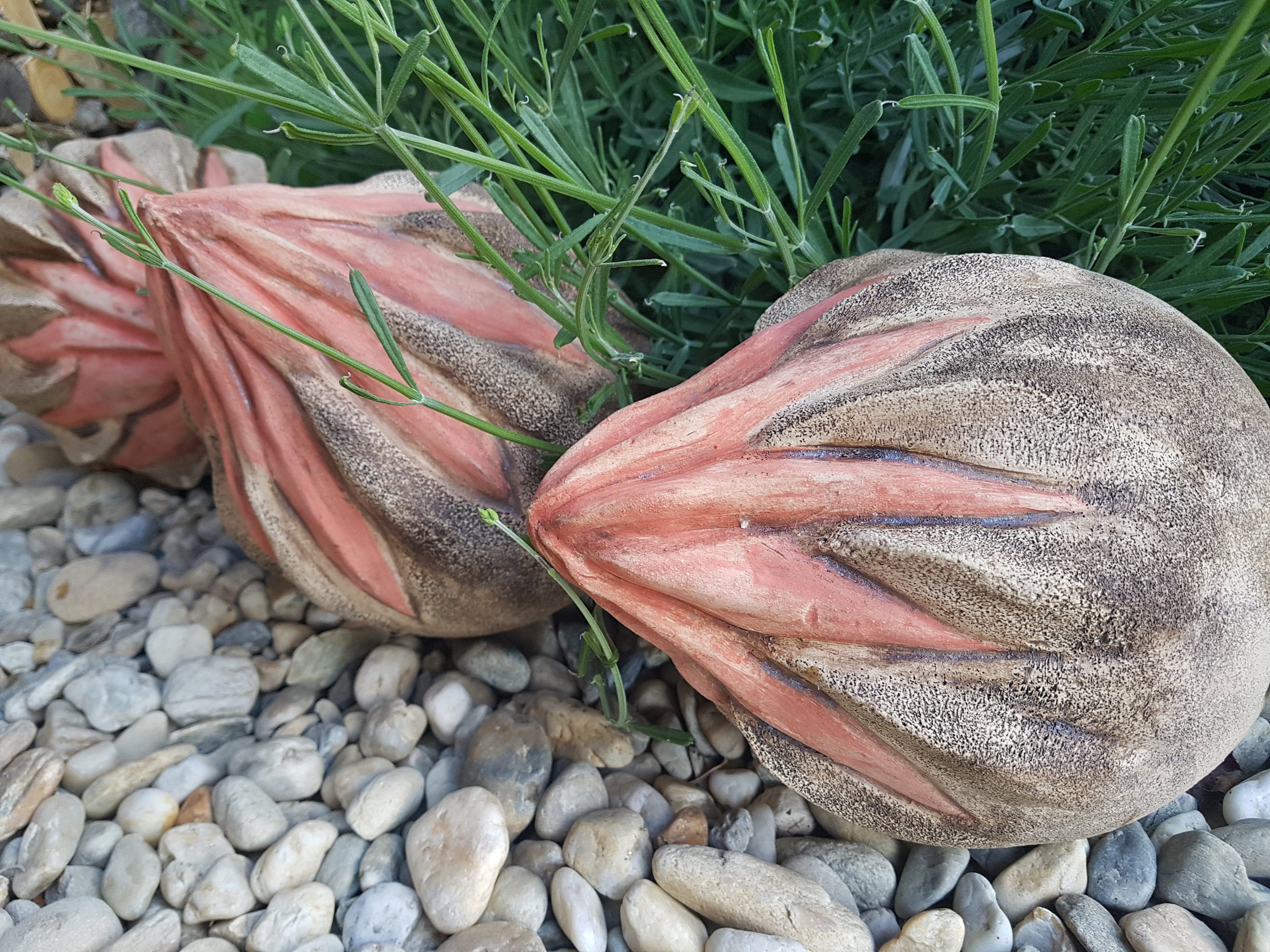 Ceramic ball, ceramic, garden art, garden ball, ceramic bud, frostproof