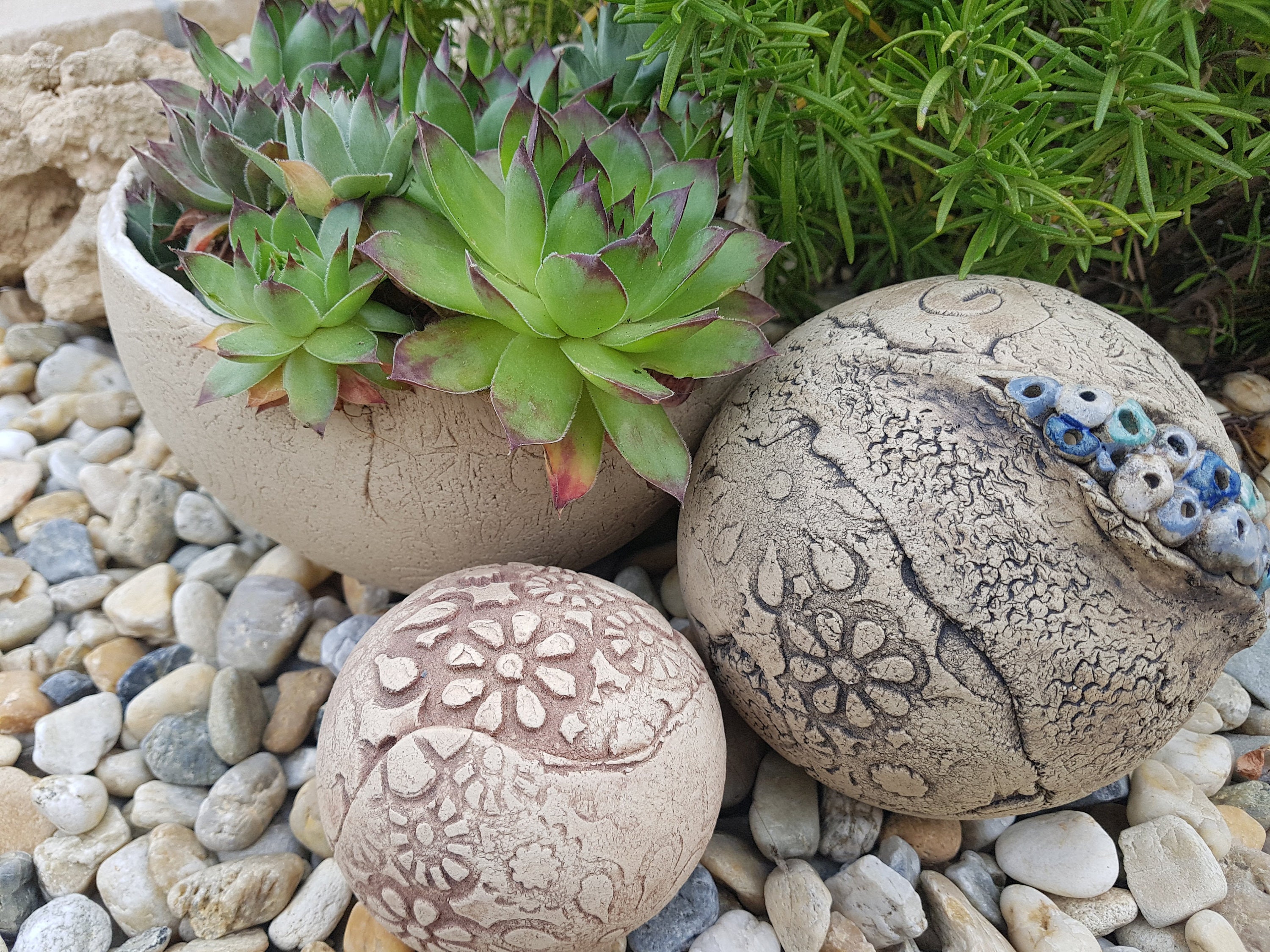 Ceramic ball, ball set, garden art,garden ball, ceramic sculpture