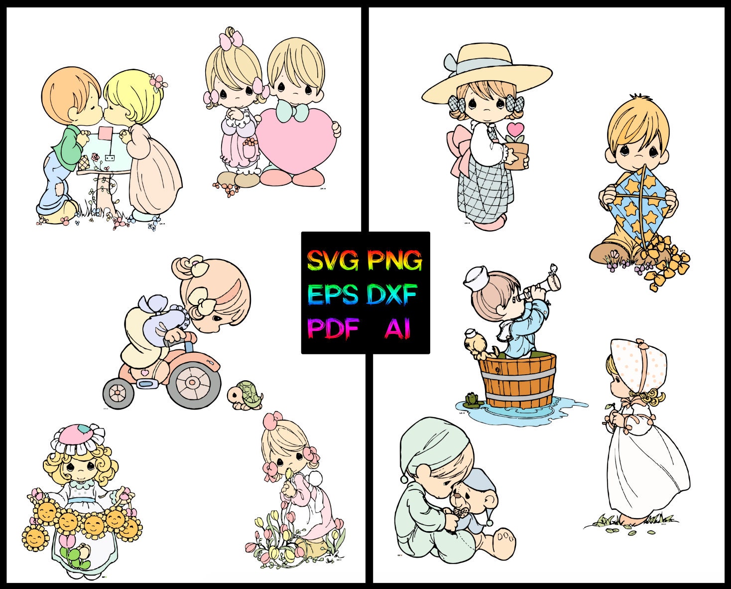 Download 10 Precious Moments vector svg png ai eps dxf pdf cut ...