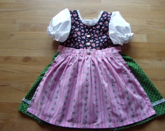 Baby-Dirndl- DUNKELBLAU- - ROSA--