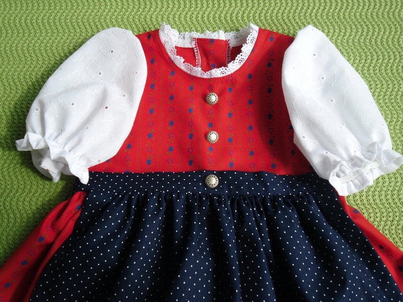 Kinder-Dirndl ROT-BLAU Bild 2