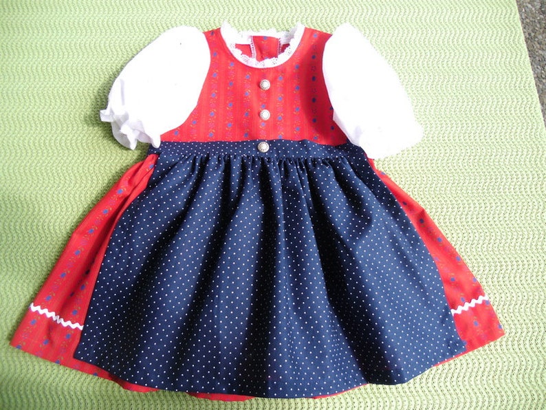 Kinder-Dirndl ROT-BLAU Bild 1