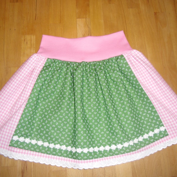 Dirndl--Trachtenrock-- Rosa-Grün--92--98