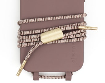 Handykette zum Umhängen und Handyhülle für iPhone und Samsung in BERRY mit Kordel CHESS, handmade von eilenna