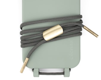 eilenna Interchangeable mobile phone chain and protective case in SAGE with cord MUD