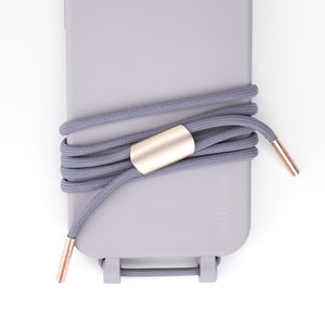 Chaîne de téléphone portable et étui de téléphone interchangeables pour iPhone Samsung de couleur FLOR lilas avec cordon LUNA, fabriqués à la main par eilenna