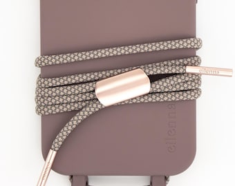 Phone chain and phone case for iPhone and Samsung in BERRY with phone cord OAT handmade by eilenna