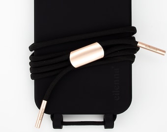Phone chain and phone case for iPhone Samsung in CROW black with cord BLACK BEAUTY handmade by eilenna