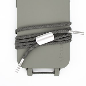 Chaîne de téléphone portable à changer avec étui de téléphone portable pour iPhone Samsung en PIN Vert avec cordon MUD, fait main par eilenna