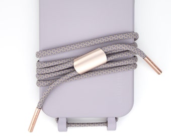 eilenna Interchangeable cell phone chain and cell phone shell in FLOR with cord OVER the TAUPE