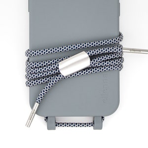 Chaîne de téléphone portable bandoulière et étui de téléphone portable pour iPhone Samsung en NOX Bleu avec cordon TIDE, fait main par eilenna