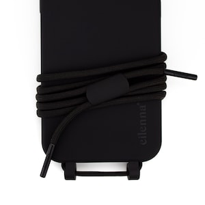 Chaîne et étui pour téléphone portable pour iPhone Samsung en CROW Black avec cordon BLACK BEAUTY, fait main par eilenna