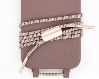 Handykette und Handyhülle für iPhone und Samsung in BERRY mit Handykordel CHESS handmade von eilenna
