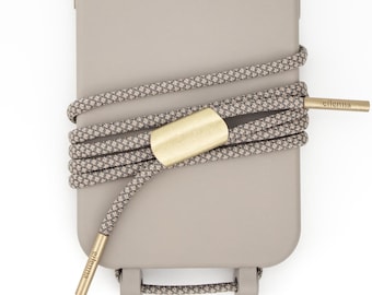 Catena per telefono con custodia per iPhone e Samsung in CLAY Grey con cordino OAT fatto a mano da eilenna