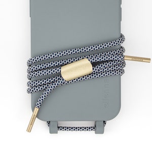 Chaîne de téléphone portable à changer avec étui de téléphone portable pour iPhone Samsung dans la couleur NOX Bleu avec cordon TIDE, fait main par eilenna