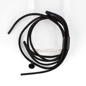 Chaîne de téléphone portable avec étui transparent et cordon BLACK BEAUTY avec noir, fait main par eilenna