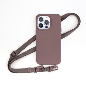Étui pour téléphone portable avec sangle pour iPhone Samsung, ensemble chaîne pour téléphone portable, sangle pour téléphone portable à suspendre dans la couleur BERRY par eilenna