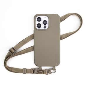 Étui de téléphone portable avec sangle pour iPhone Samsung, set de chaîne de téléphone portable, sangle de téléphone portable à suspendre dans la couleur OAK marron clair de eilenna