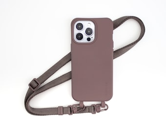 eilenna mobile phone case with strap for iPhone Samsung, set mobile phone chain, strap, mobile phone strap for hanging, BERRY