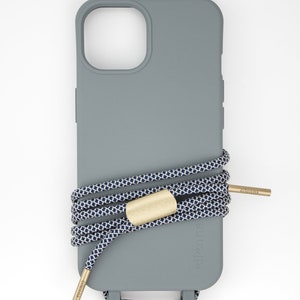 eilenna modular mobile phone chain and matt mobile phone case in NOX with cord TIDE Gold