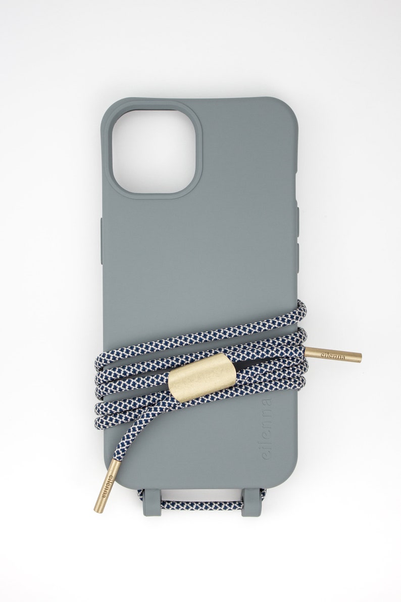 eilenna modular mobile phone chain and matt mobile phone case in NOX with cord TIDE Gold