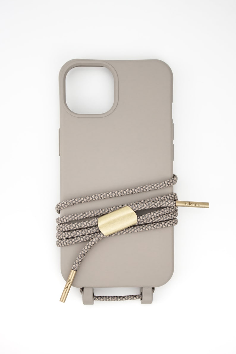 eilenna mobile phone chain for replacement and mobile phone case in CLAY with cord OAT Gold