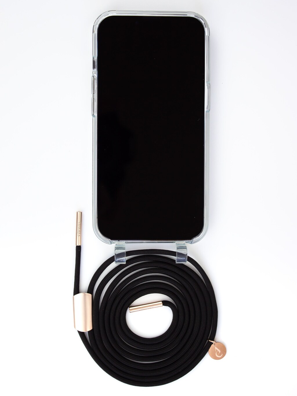 Custodia IPhone 13 Pro Con Cordino In Nylon Regolabile, Silicone Liquido Morbido, Nero, Con Moschettone, Mani Libere