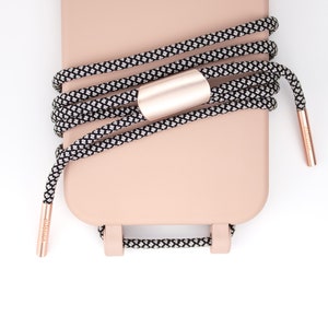 eilenna modular mobile phone chain and protective cover in NUDE with cord SALT and PEPPER image 4