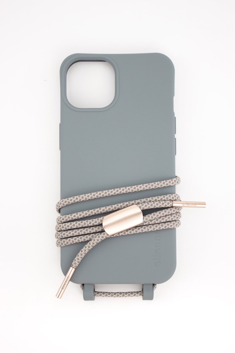 eilenna Interchangeable mobile phone chain with case in NOX with GINGER cord image 1