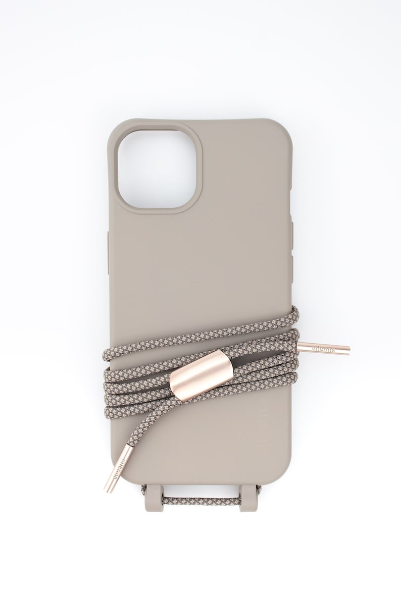 eilenna mobile phone chain for replacement and mobile phone case in CLAY with cord OAT Roségold