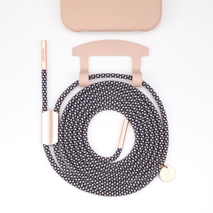 eilenna modular mobile phone chain and protective cover in NUDE with cord SALT and PEPPER image 3