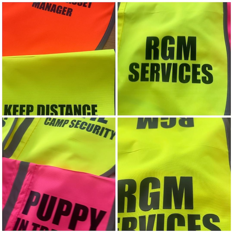 Personalised Dog Vests Logo, Photo or Text - Hi Vis - Pet Safety Vest - Custom Printed Pet Vest - Fast Delivery - Reflective Strip on Coat image 10