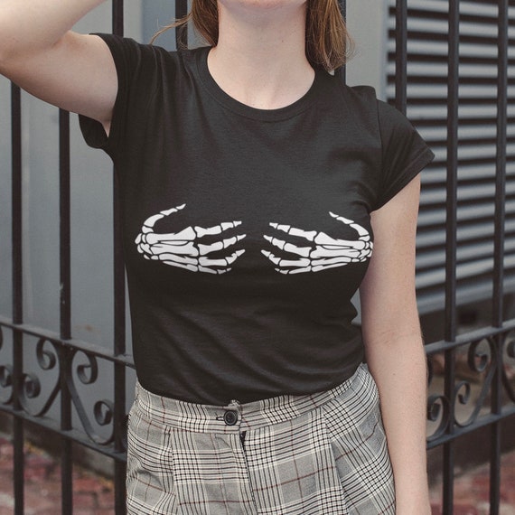 skeleton hands t shirt