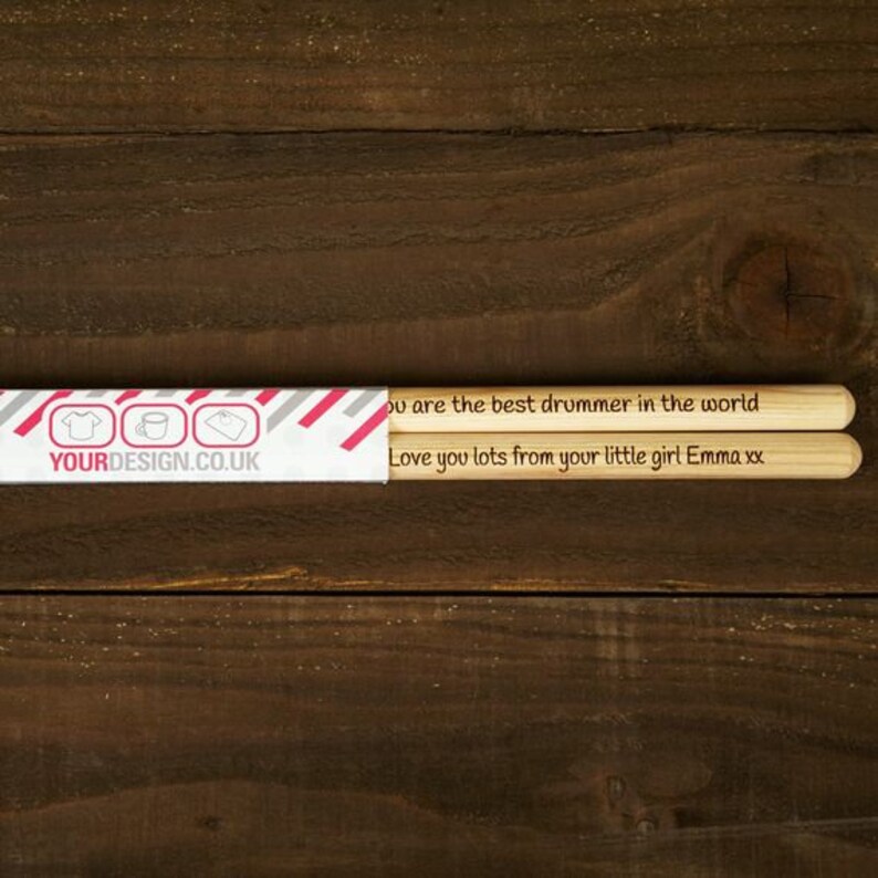 Personalised Drumsticks Laser Engraved with Custom Message 5A Etsy