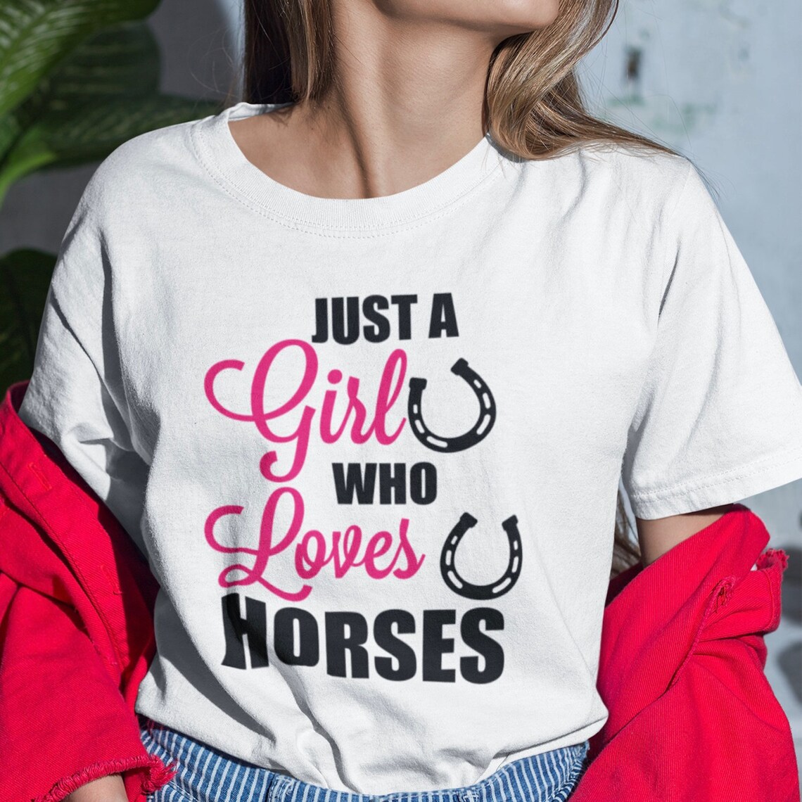 Just a girl who loves horses Slogan T Shirt Great Horsey Etsy