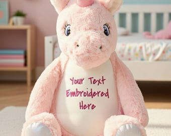 Personalized Embroidered Unicorn Plush – Baby Shower Gift