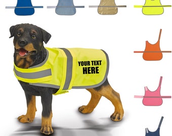 Personalised Dog Vests Hi Vis - Pet Safety Vest - Custom Printed Pet Vest - Fast Delivery - Can also print logo's