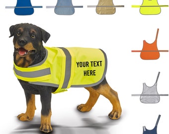 Personalised Dog Vests Hi Vis - Pet Safety Vest - Custom Printed Pet Vest - Fast Delivery - Can also print logo's