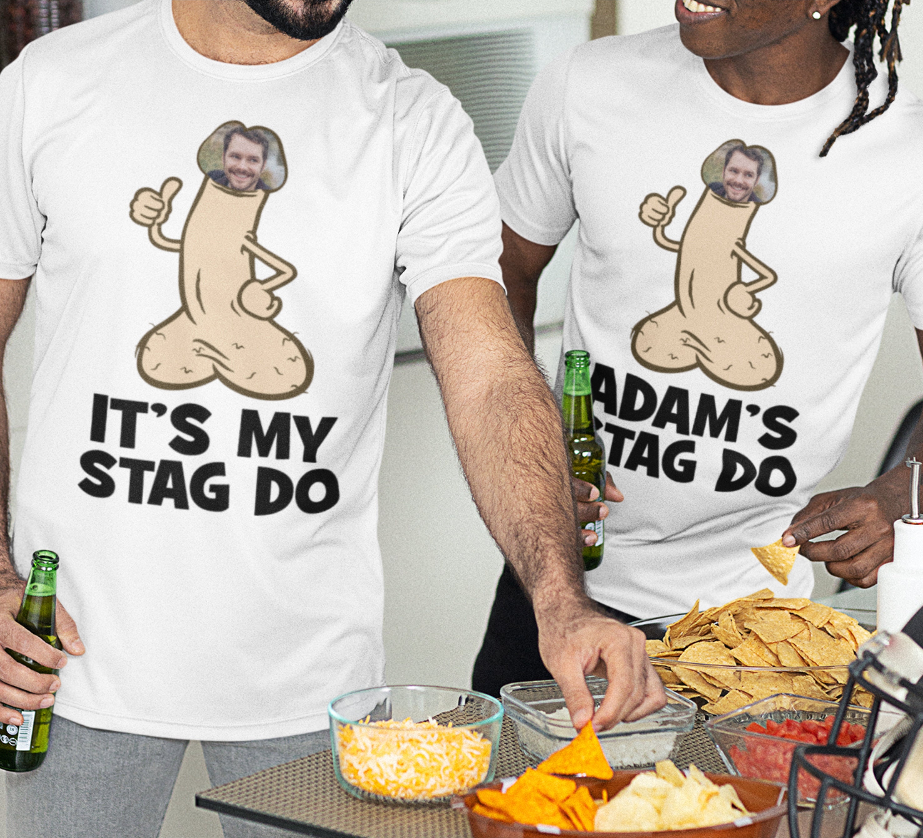 Face in Willy Stag Night T-Shirts - Stag Tee's for the Groom Stag Night Tops - Bachelor Party Shirts - Fast Dispatch