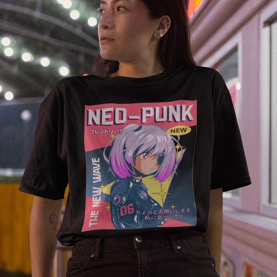 Neo Punk the New Wave Kawaii Anime Girl T Shirt Top Japanese 